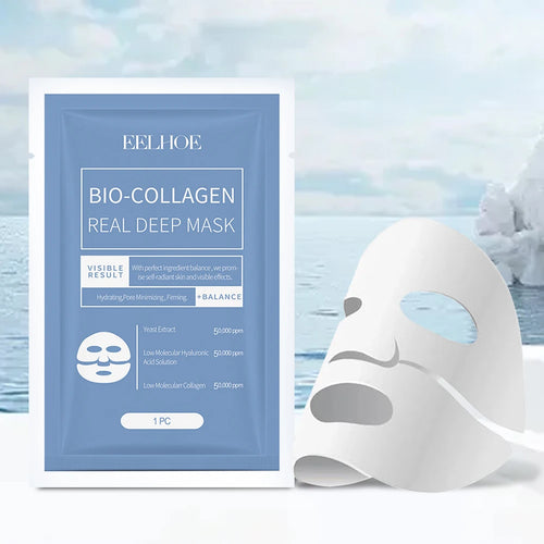 Bio-Collagen Real Deep Mask Soluble Collagen Sheet Mask with Hydrolyzed Collagen Collagen Reverse Film Volume Peel Off Mask