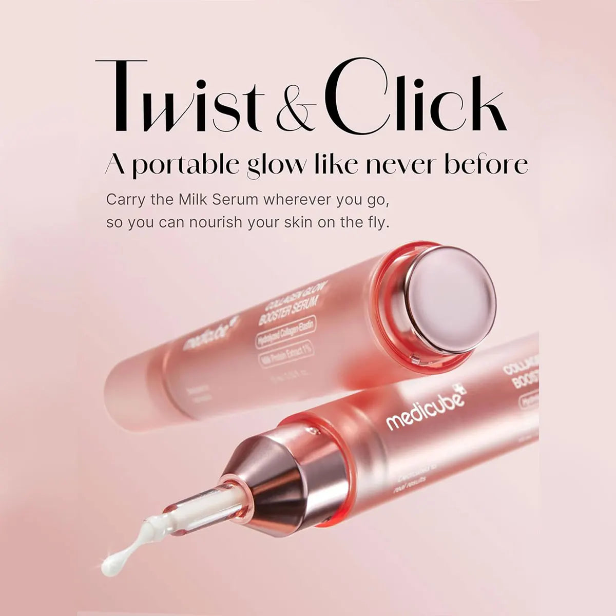 Medicube Collagen Glow Booster Serum 15ml,Silky Cream Texture,Long-Lasting Hydration,Intensive Repair,K-Beauty,Korean Makeup