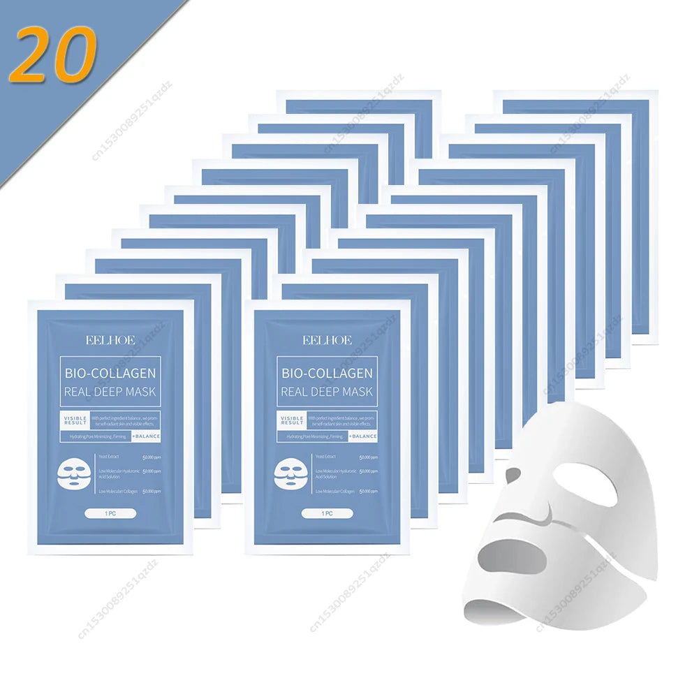 Bio-Collagen Real Deep Mask Soluble Collagen Sheet Mask with Hydrolyzed Collagen Collagen Reverse Film Volume Peel Off Mask