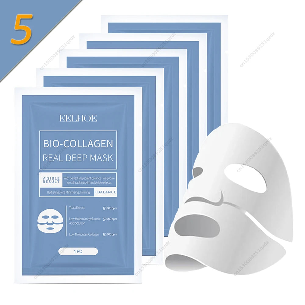 Bio-Collagen Real Deep Mask Soluble Collagen Sheet Mask with Hydrolyzed Collagen Collagen Reverse Film Volume Peel Off Mask